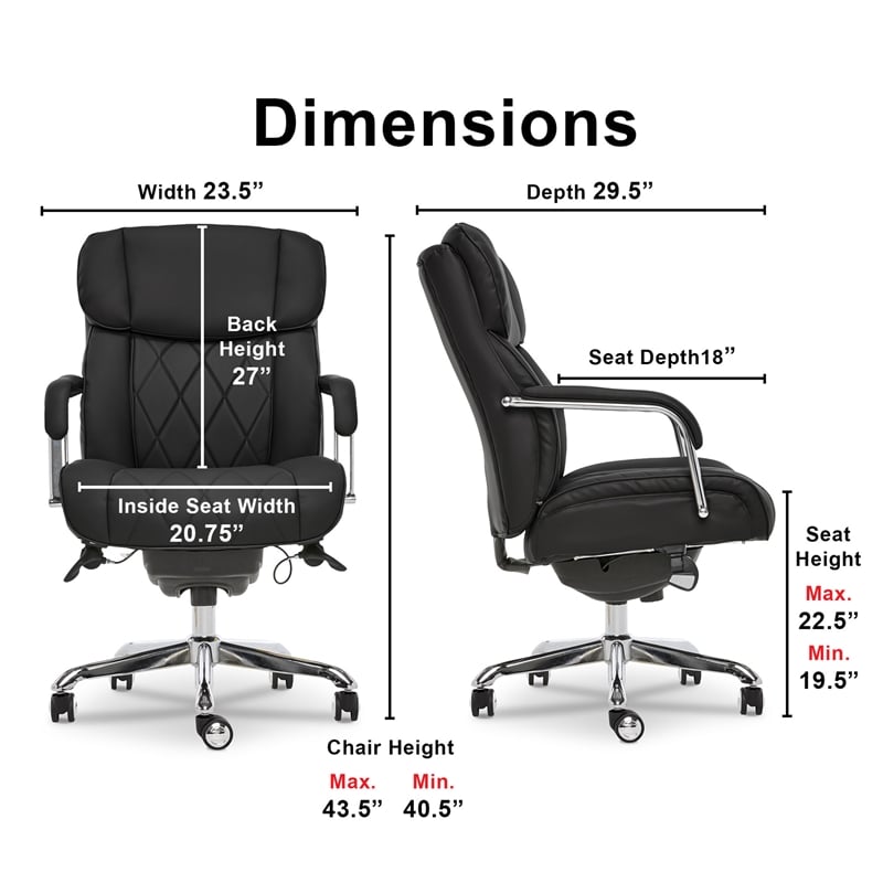 UrbanPro Modern Sutherland Office Chair with Padded Arms Jet Black