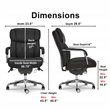 UrbanPro Modern Sutherland Office Chair with Padded Arms Jet Black