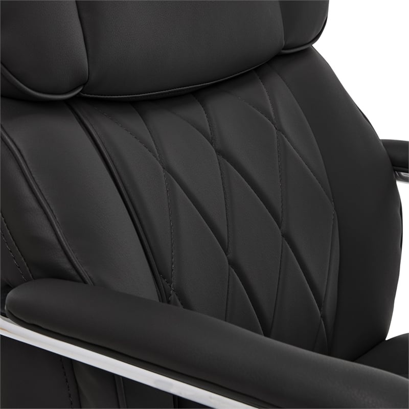 UrbanPro Modern Sutherland Office Chair with Padded Arms Jet Black