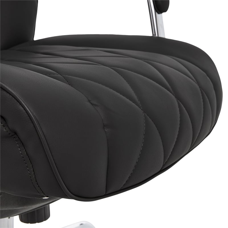 UrbanPro Modern Sutherland Office Chair with Padded Arms Jet Black