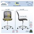 UrbanPro Essentials Ergonomic Armless Low-Back Computer Swivel Task Chair Gray