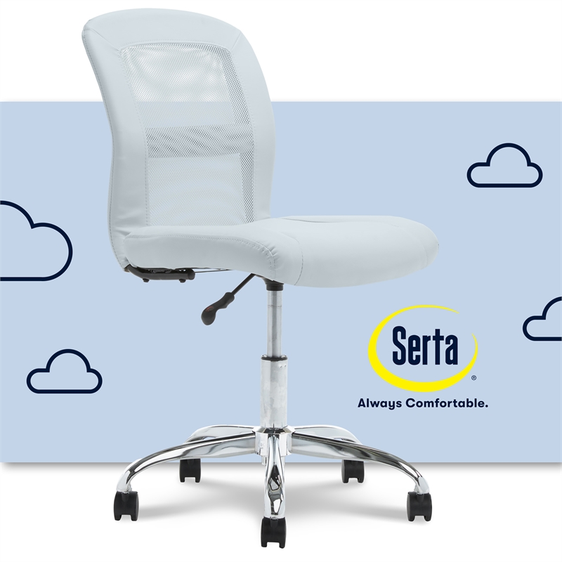 UrbanPro Essentials Ergonomic Armless Low-Back Computer Swivel Task Chair Blue