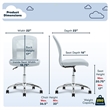 UrbanPro Essentials Ergonomic Armless Low-Back Computer Swivel Task Chair Blue