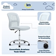 UrbanPro Essentials Ergonomic Armless Low-Back Computer Swivel Task Chair Blue