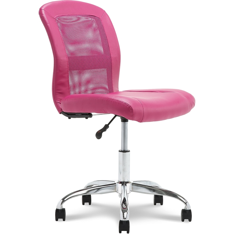 UrbanPro Ergonomic Armless Low-Back Computer Swivel Task Chair Pink