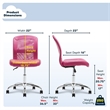 UrbanPro Ergonomic Armless Low-Back Computer Swivel Task Chair Pink