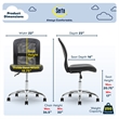 UrbanPro Essentials Ergonomic Armless Low-Back Computer Swivel Task Chair Black