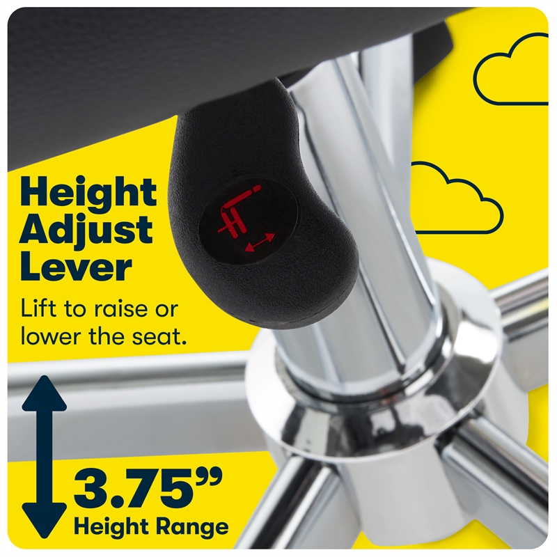 UrbanPro Essentials Ergonomic Armless Low-Back Computer Swivel Task Chair Black