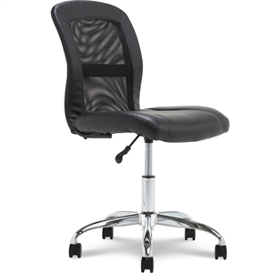 UrbanPro Essentials Ergonomic Armless Low-Back Computer Swivel Task Chair Black