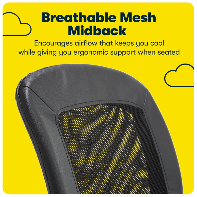 UrbanPro Essentials Ergonomic Armless Low-Back Computer Swivel Task Chair Black