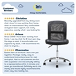 UrbanPro Essentials Ergonomic Armless Low-Back Computer Swivel Task Chair Black
