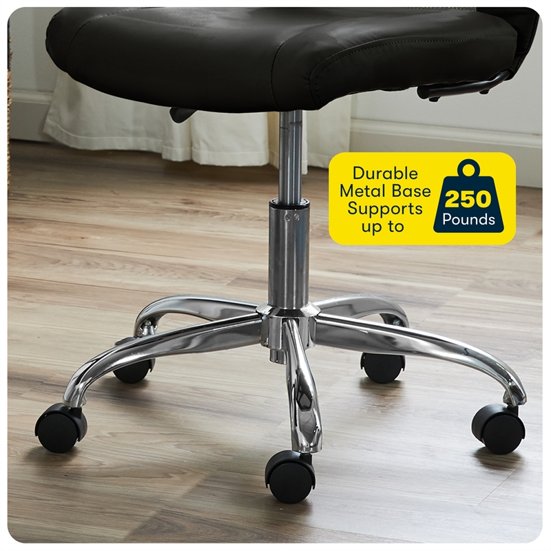 UrbanPro Essentials Ergonomic Armless Low-Back Computer Swivel Task Chair Black