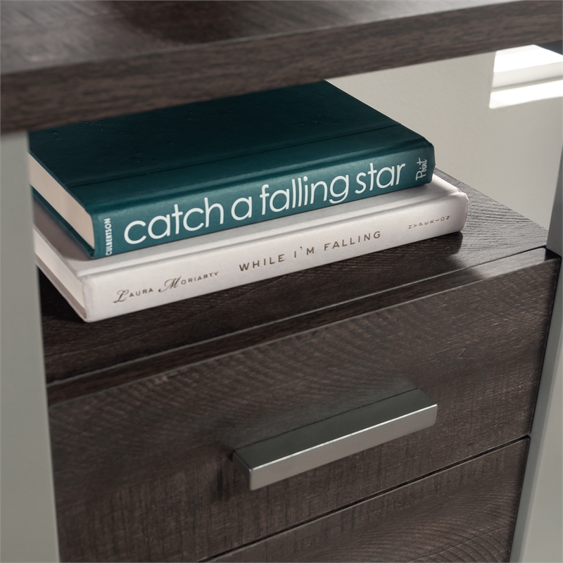 UrbanPro Modern Engineered Wood and Metal Desk in Blade Walnut