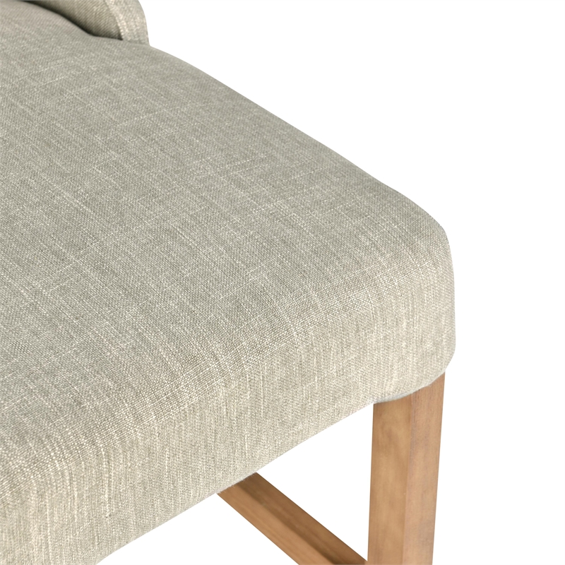 Karla Tufted 24-inch Counter Stool in French Beige Fabric by Kosas Home