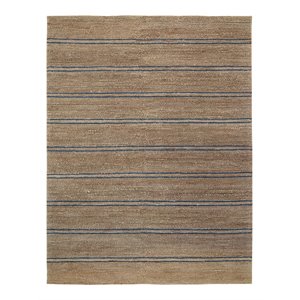 Kosas Home Barcelona 96x120&quot Transitional Jute Cotton and Wool Area Rug in Navy