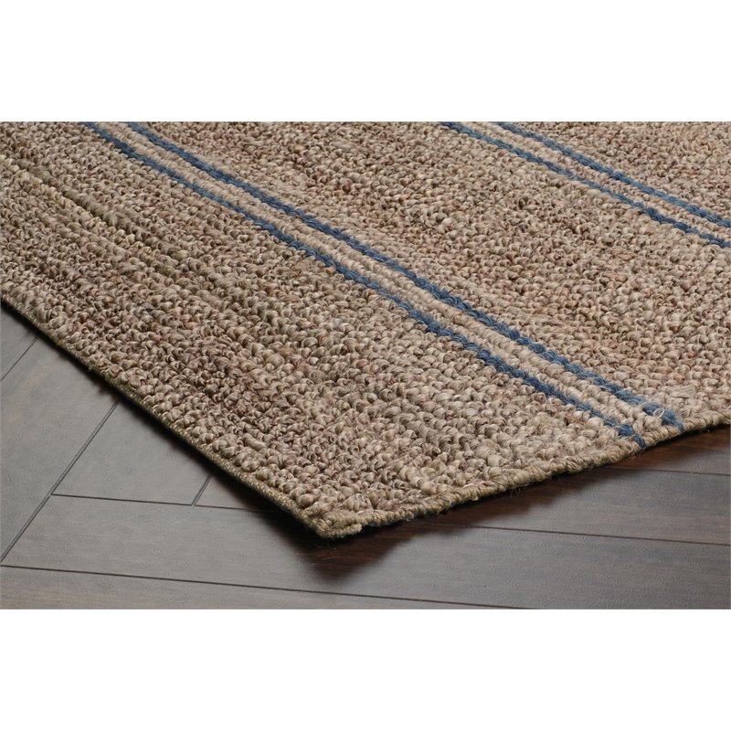 kosas home barcelona 60x96&quot transitional jute cotton and wool area rug in navy