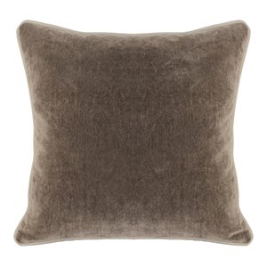 Kosas Home Harriet 18&quot Square Cotton Velvet Throw Pillow in Brown