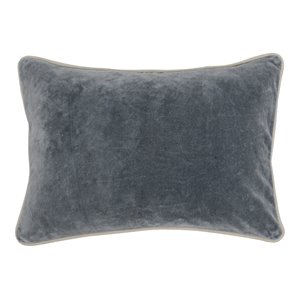 Kosas Home Harriet 14x20&quot Rectangular Transitional Cotton Velvet Pillow in Gray