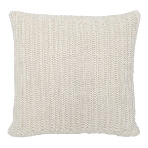 Kosas Home Marcie 22&quot Belgian Flax Linen Knitted Throw Pillow in Ivory