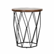 Kosas Home Chester Round Mango Wood and Iron End Table in Chestnut Brown