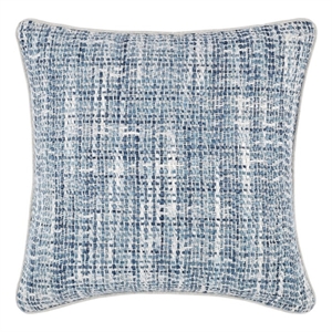 Kosas Home Baxter 22&quot Transitional Linen Blend Woven Throw Pillow in Blue