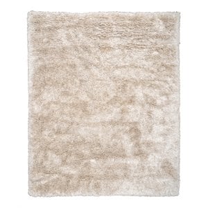 Kosas Home Elegante 96 x 120&quot Polyester & Wool Shag Area Rug in Ivory