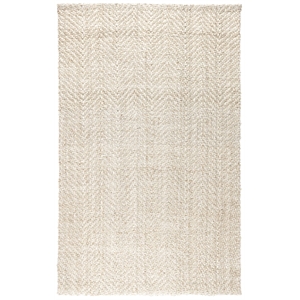 Kosas Home Chevron 60 x 96&quot Transitional Jute Fabric Area Rug in Ivory