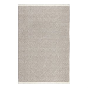 Kosas Home Miller 96 x 120&quot Polypropylene Fabric Area Rug in Dune Gray