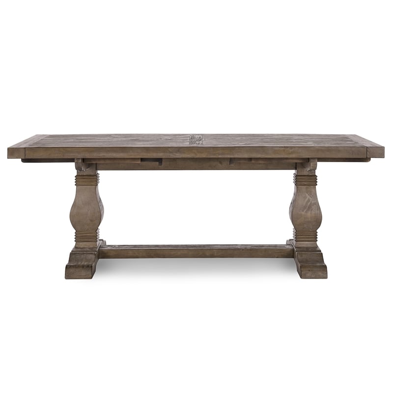 Kosas Home Quincy Reclaimed Pine Wood Extension Dining Table in Weathered Brown