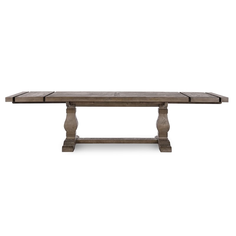 Kosas Home Quincy Reclaimed Pine Wood Extension Dining Table in Weathered Brown