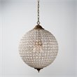 Kosas Home Allesandria 3-light Iron and Crystal Large Chandelier in Brass/Clear