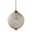 Kosas Home Allesandria 3-light Iron and Crystal Large Chandelier in Brass/Clear