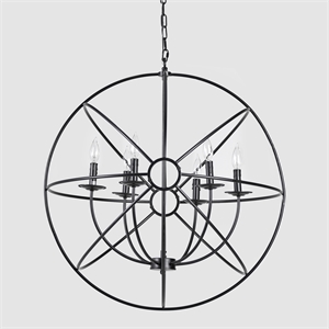 Kosas Home Voltaire 6-light Contemporary Iron Chandelier in Black Finish