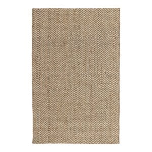 Kosas Home Chevron 60x96&quot Natural Jute Herringbone Area Rug in Natural and Ivory