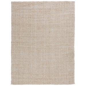 Kosas Home Chevron 96 x 120&quot Transitional Jute Fabric Area Rug in Ivory