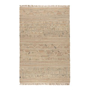 Kosas Home Megan 96 x 120&quot Moroccan Jute Fabric Area Rug in Natural