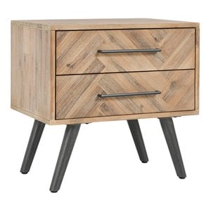 Kosas Home Soren 2-drawer Mid-Century Acacia Wood Nightstand in Multi Natural