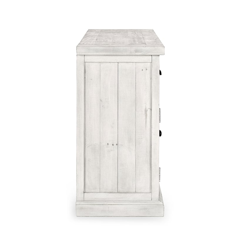 Kosas Home Quincy 4-Drawer 4-Door Solid Pine Wood Sideboard in Nordic Ivory