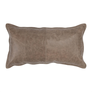 Kosas Home Cheyenne 14x26&quot Genuine Leather Throw Pillow in Taupe Brown