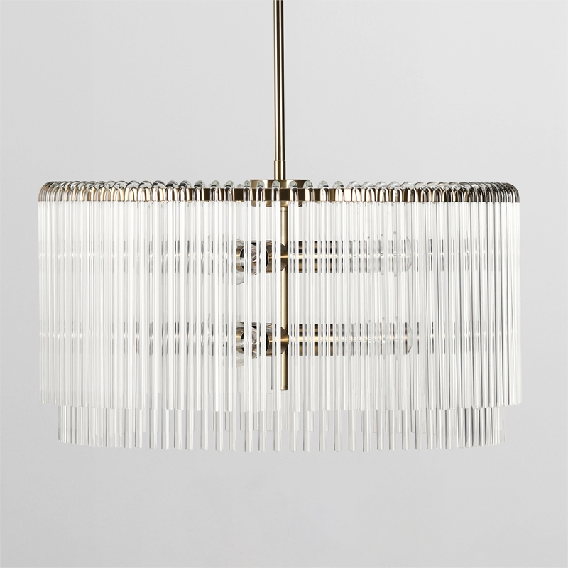 Kosas Home Kaela 6-light Vintage Iron and Glass Chandelier in Clear/Gold