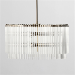 Kosas Home Kaela 6-light Vintage Iron and Glass Chandelier in Clear/Gold