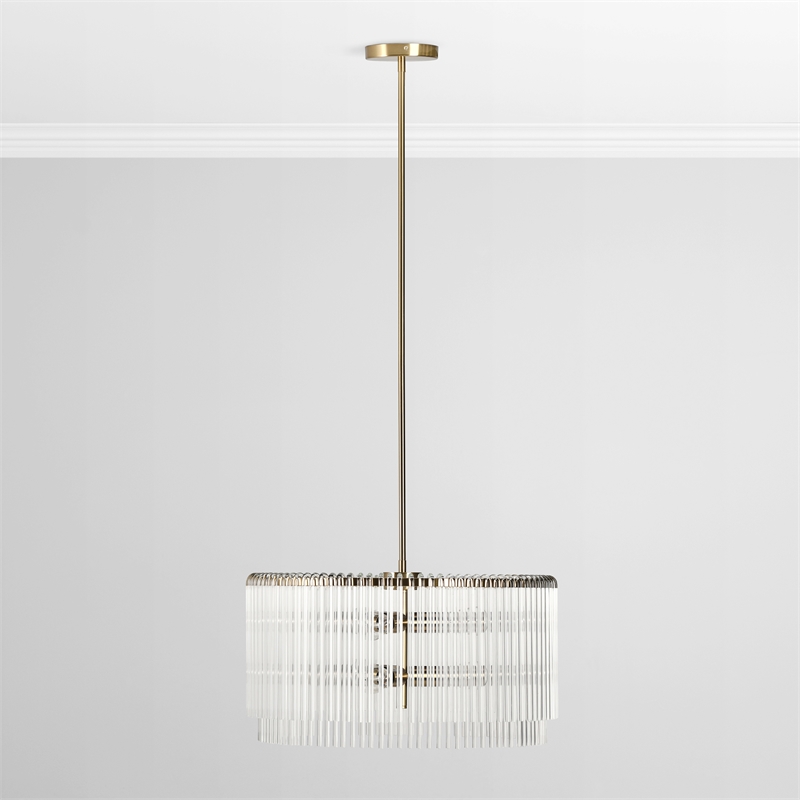 Kosas Home Kaela 6-light Vintage Iron and Glass Chandelier in Clear/Gold