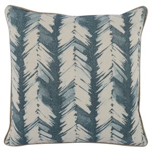 Kosas Home Eloa 20x20&quot Cotton and Linen Fabric Throw Pillow in Lola Blue