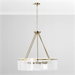 Kosas Home Apfel 8-Light Modern Iron and Glass Chandelier in Gold/Antique Brown