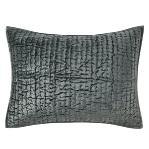 Kosas Home Dimitry 20x26&quot Velvet and Solid Cotton Standard Sham in Bay Green