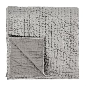 Kosas Home Dimitry Transitional Rayon Velvet & Cotton Sateen Queen Quilt in Gray