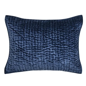 Kosas Home Dimitry 20x26&quot Velvet and Solid Cotton Standard Sham in Ocean Blue