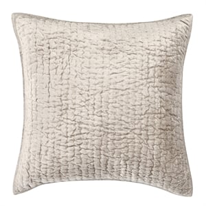 Kosas Home Dimitry 26x26&quot Velvet and Solid Cotton Euro Sham in Pebble Beige