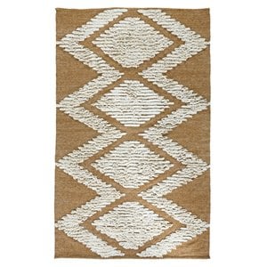 Kosas Home Warren 24x36&quot Indoor/Outdoor Fabric Accent Rug in Honey Gold/Ivory