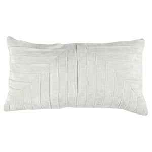 Kosas Home Laurant 14x26&quot Transitional Rayon Velvet Throw Pillow in Ivory